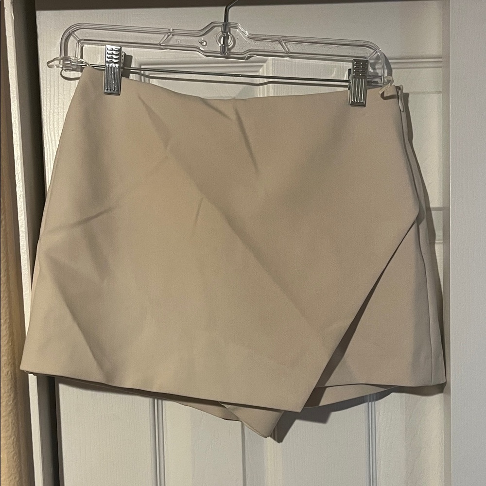 Zara Beige Wrap Skirt